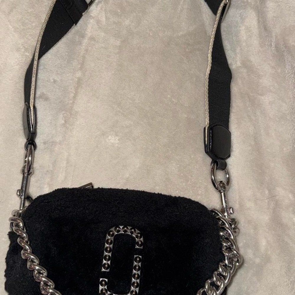 Marc Jacobs Black Crossbody Bag with Silver Chain